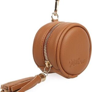 Vegan Leather Brown Pacifier Holder Pouch